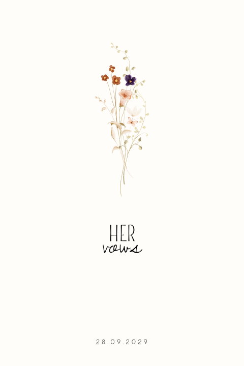 Geloftenboekje huwelijk vows summer chic botanisch bloemen