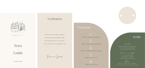 Trouwkaarten set pocketfold Tenue de Ville