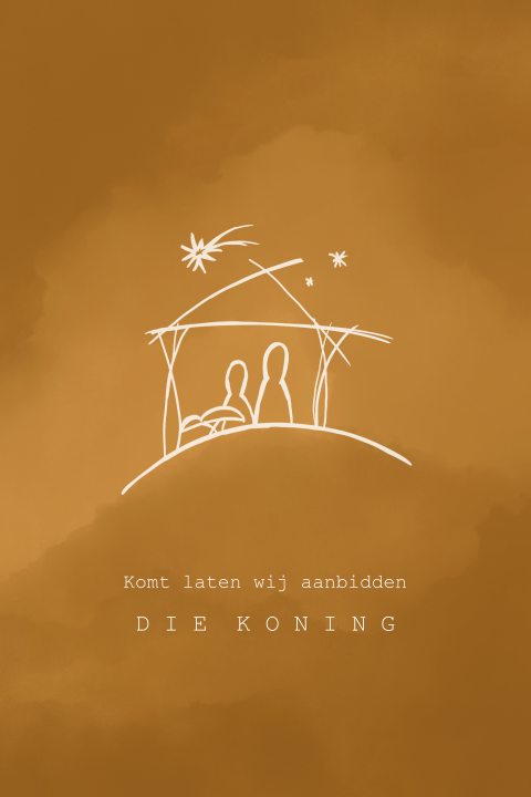 Kerstkaart Komt laten wij aanbidden