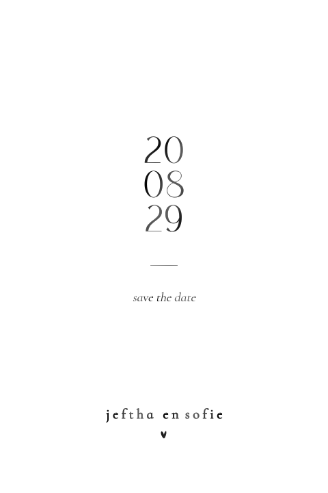 Save the Date modern datum hartje