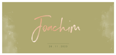 Geboortekaartje hip groen met verfvlekken