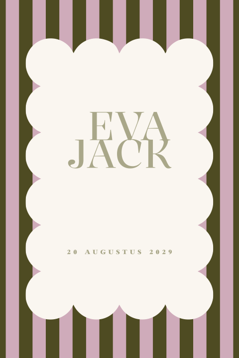 Trouwkaart kleurrijk hip strepen