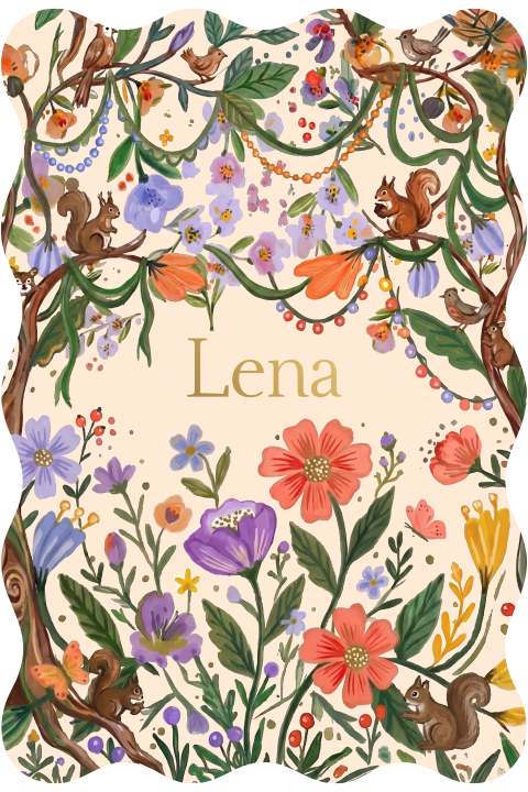 Geboortekaartje meisje bosdieren slingers vrolijke kleuren