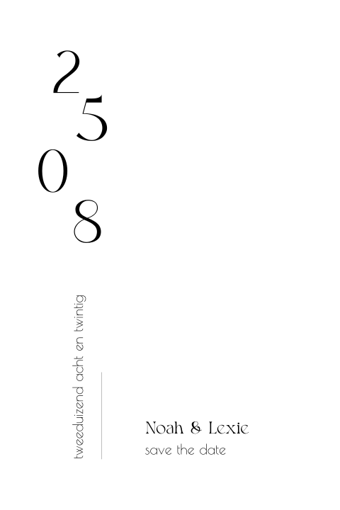 Moderne Save the Date zwart wit