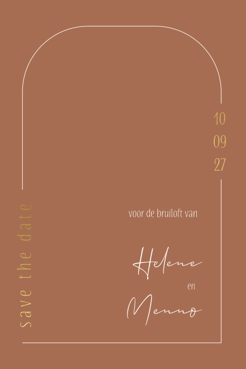 Save the Date modern boog goudfolie