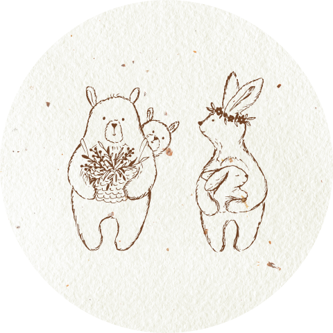 Geboorte sticker beertjes konijntjes
