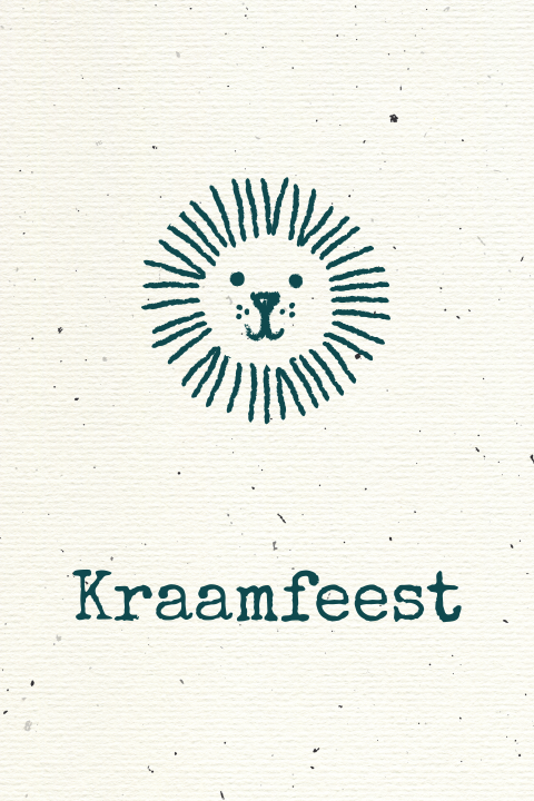 Kraamfeest kaartje leeuw vlekjes
