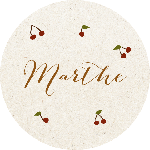 Geboorte sticker kersjes eco look