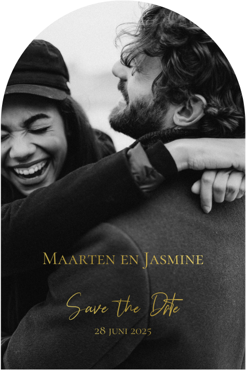 Save the Date foto unieke vorm poort