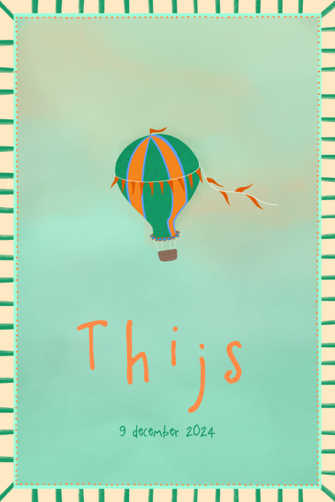 Raamsticker geboorte kleurrijk luchtballon