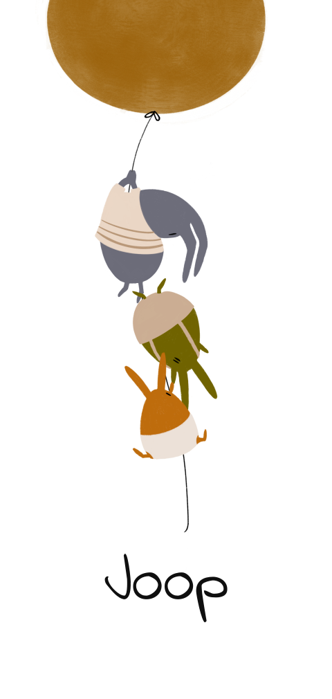 Geboortekaartje drie konijntjes ballon