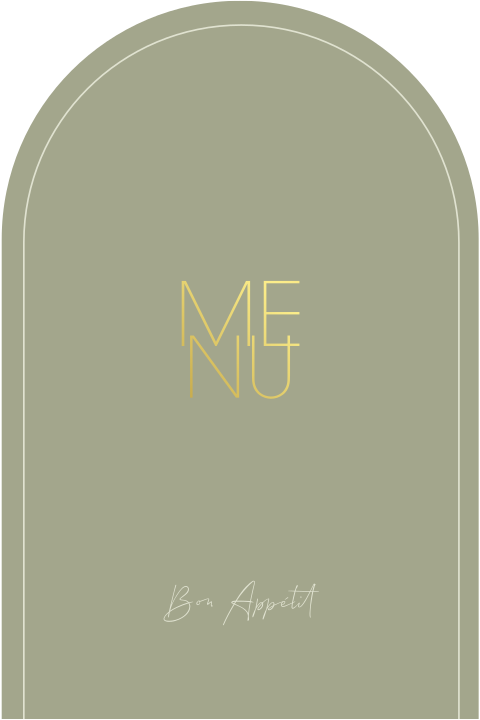 Menukaart boogvorm pastel groen