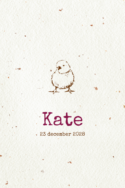 Geboortekaartje meisje vlekjes kuiken