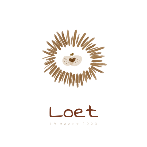 Geboortekaartje illustratie leeuw