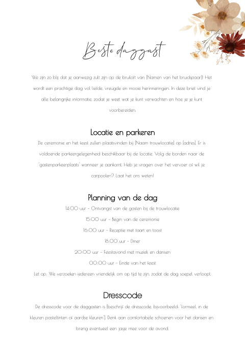 Ceremoniemeester brief Sem Juliette