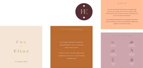 Pocketfold trouwkaart summer chic kleuren