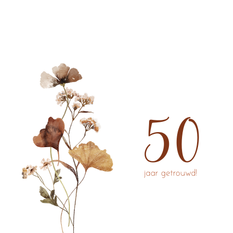 Uitnodiging jubileum 50 jaar getrouwd veldbloemen