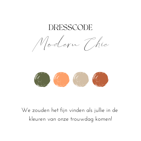 Dresscode kaartje modern chic