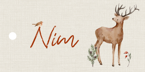 Doopsuiker label neutraal winter hert