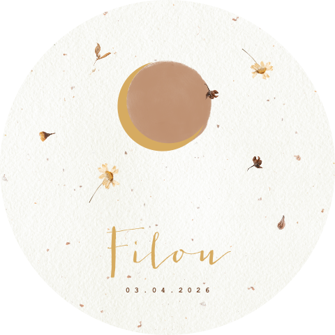Raamsticker rond droogbloemen zon maan