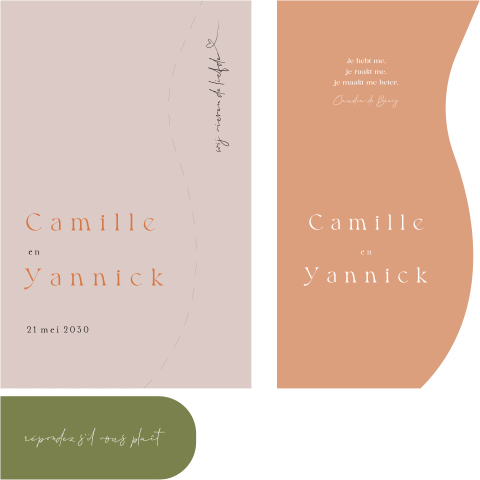 Trouwkaart set summer chic pastel kleuren