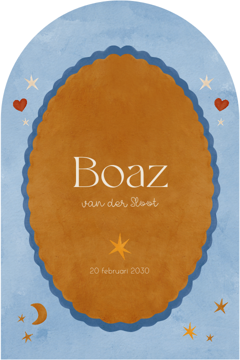 Geboortekaartje jongen boho eclectic sterren