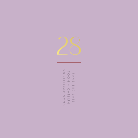 Save the Date Lila paars goudfolie
