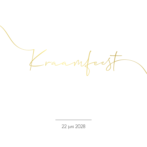 Kraamfeest kaartje vierkant goudfolie siersels