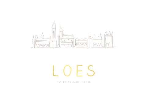 Geboortekaartje illustratie skyline Utrecht