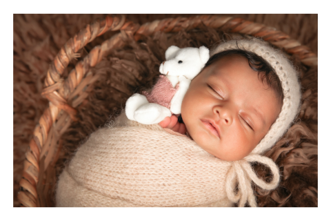 Fotolabels geboorte liggend rechthoek