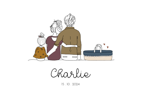 Geboortekaartje zus en broertje