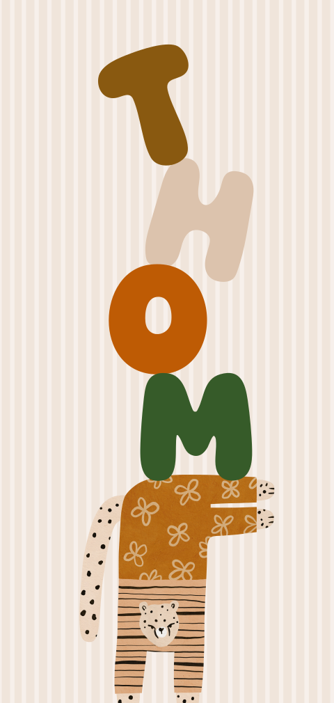 Geboortekaartje jongen panter naam toren