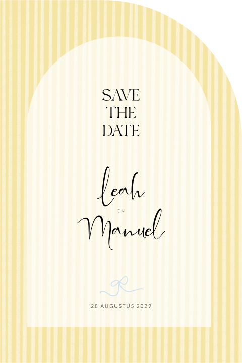 Save the Date mediterraans blauw geel