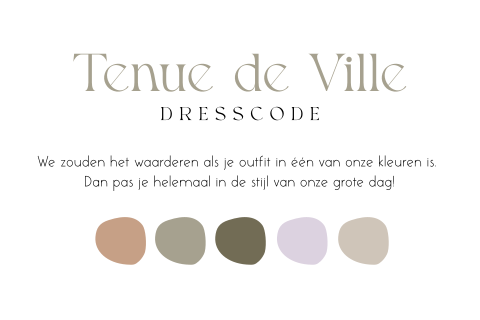 Dresscode kaartje bruiloft Tenue de Ville