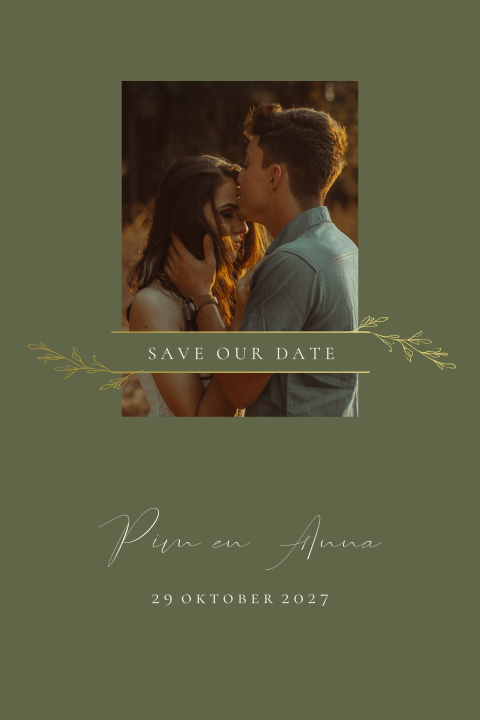 Save the Date groen takjes