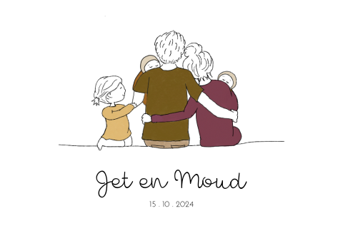 Geboortekaartje gezin zus tweeling