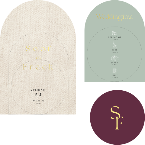 Trouwkaart uitnodiging summer chic kleuren