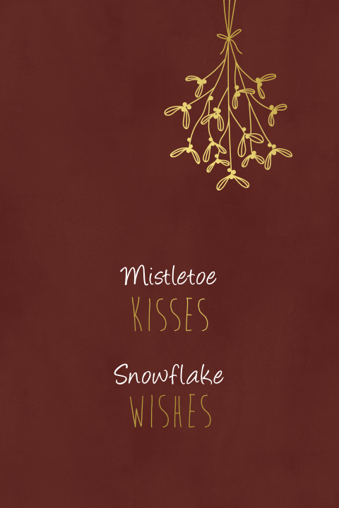 Kerstkaart Mistletoe kisses
