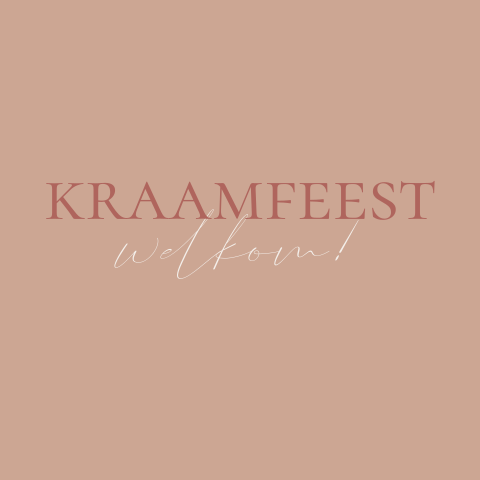 Kraamfeest kaartje vierkant oudroze