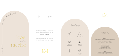Pocketfold set bruiloft trouwkaarten naturel trouwlogo