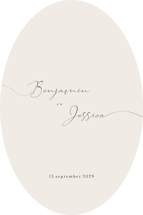 Trouwkaart klassiek stijlvol ovaal