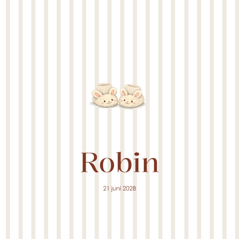 Geboortekaartje neutraal baby slofjes