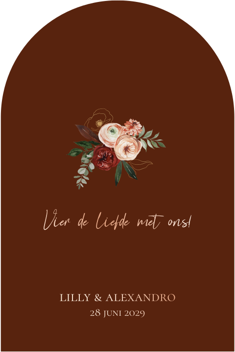 Save the Date unieke vorm poort aardetinten