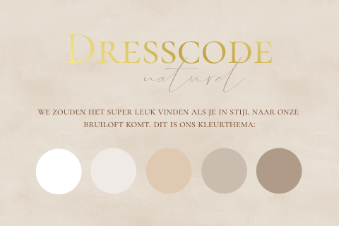 Dresscode kaartje naturel tinten