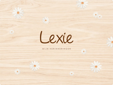 Memorybox geboorte hout madeliefjes