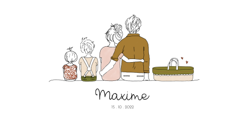 Geboortekaartje grote zus en broer