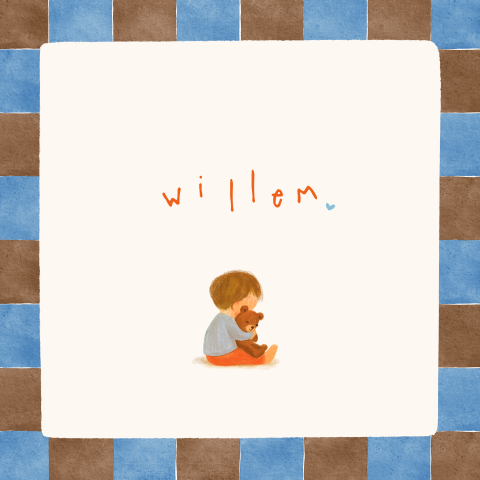 Geboortekaartje jongen met knuffelbeertje