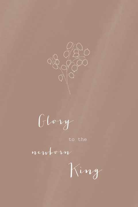 Kerstkaart Glory to the newborn King