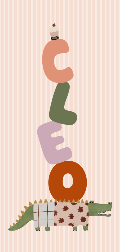 Geboortekaartje meisje krokodil naam toren
