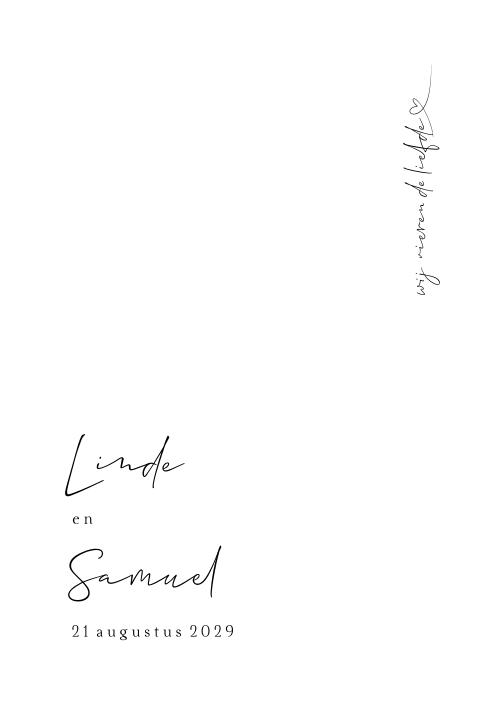 Losse trouwkaart Linde Samuel